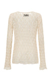 SWAYING/KNIT hollow eyelet long-sleeved top (two pieces) SW24SS1T54 apricot PS76